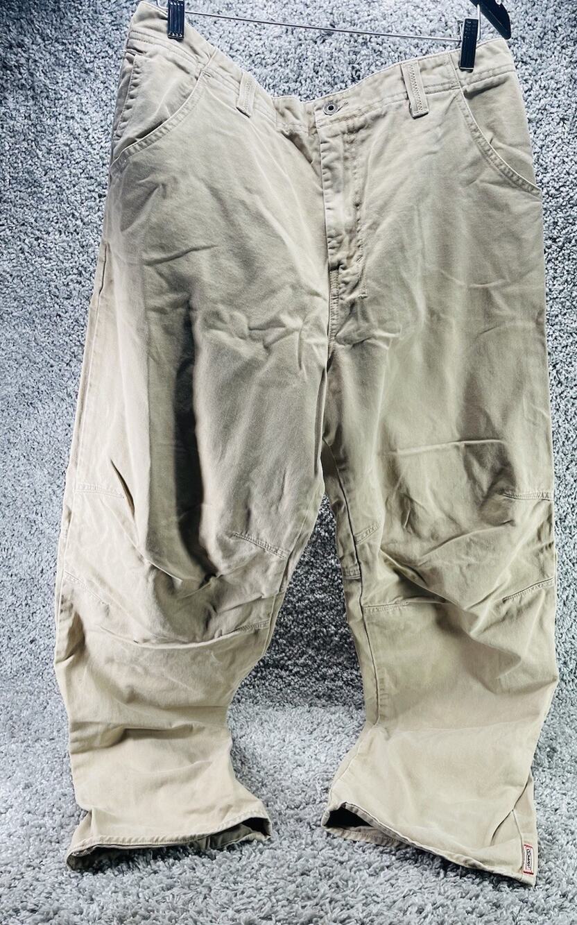 Guess Mens Chino Pants Size 36 Beige Tan Khaki Cotton Stretch Bootcut Outdoor